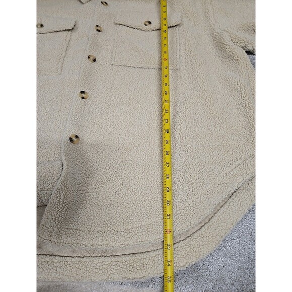 Good American Contour Faux Shearling Sherpa Jacket Cream Women’s Sz 7/8 4XL-5XL - Picture 11 of 12
